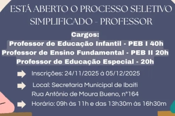 PROCESSO SELETIVO SIMPLIFICADO - PROFESSOR
