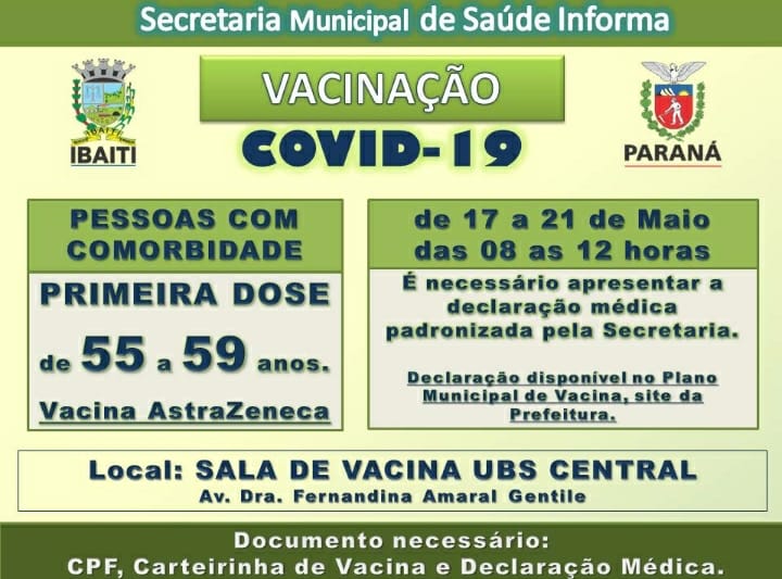 Atenção: Secretaria Municipal de Saúde Informa