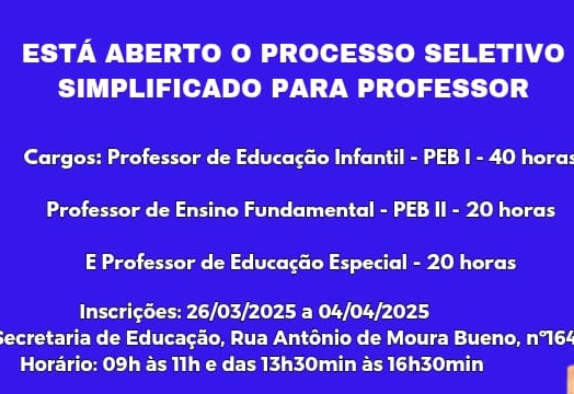 INSCRIÇÕES ABERTAS