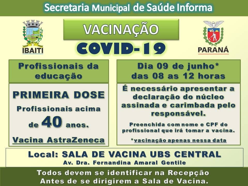 ATENÇÃO - Profissionais da educação acima de 40 anos